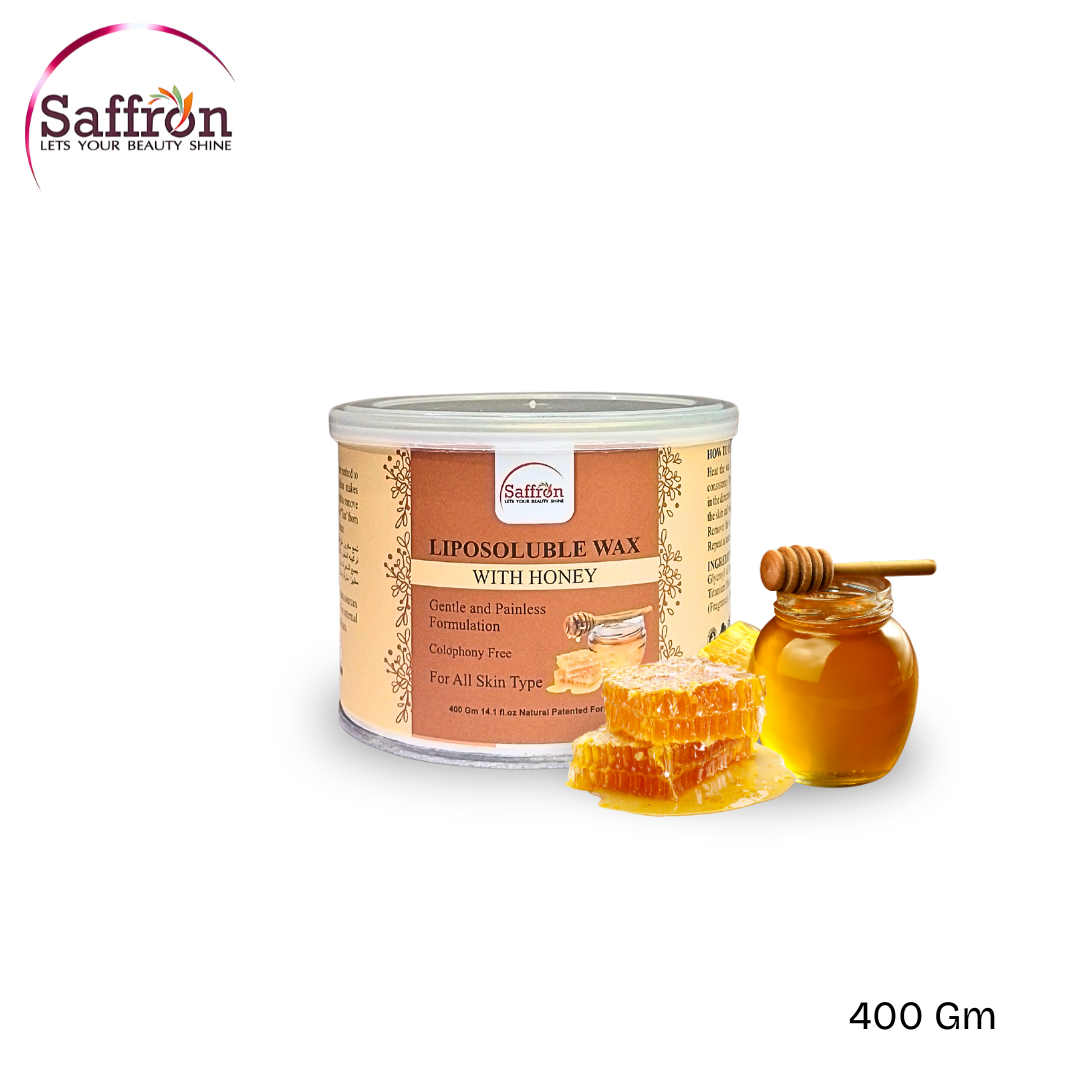 Saffron Liposoluble Wax with Honey – 400g | Fruity Hair Removal Wax