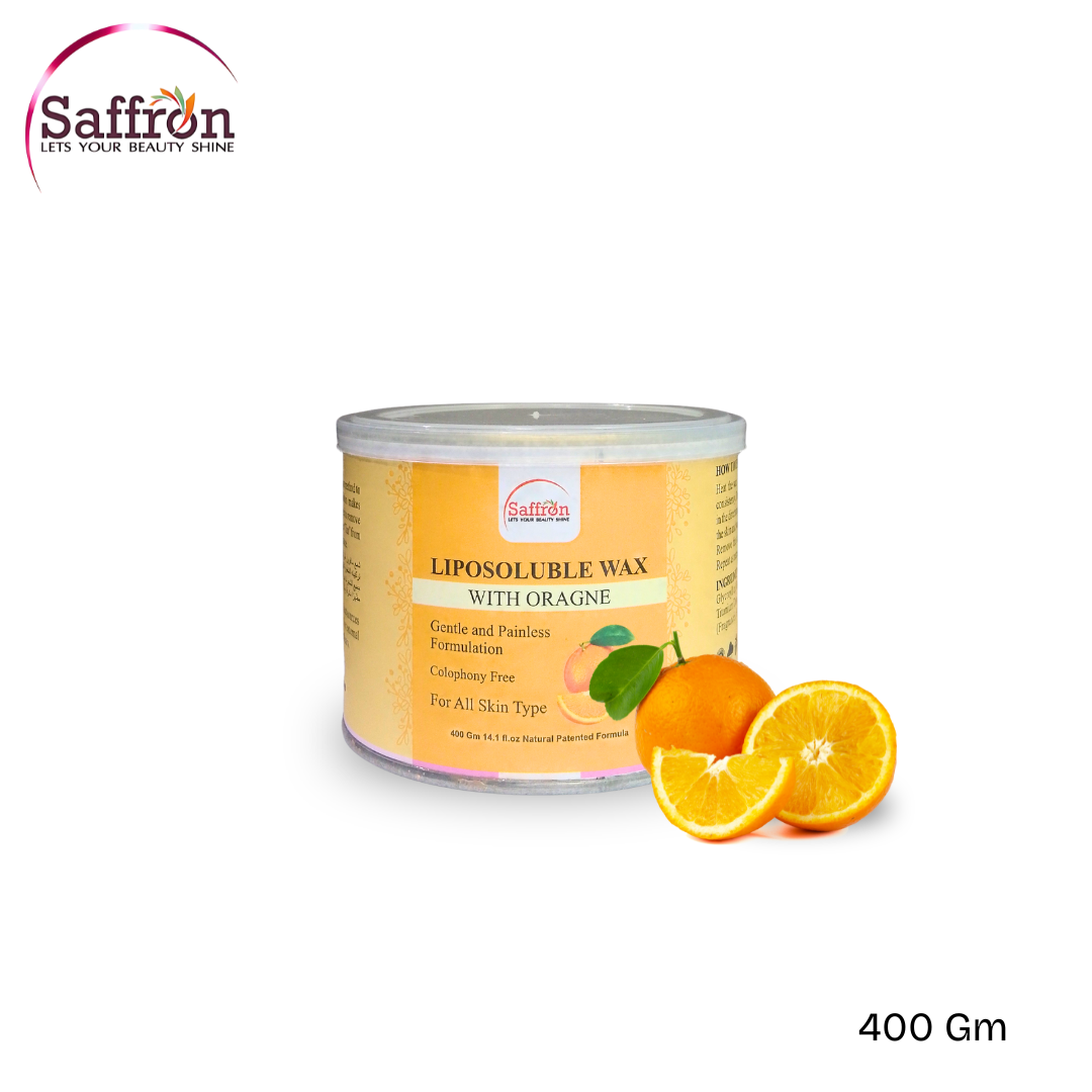 Saffron Liposoluble Wax with Orange– 400g | Fruity Hair Removal Wax