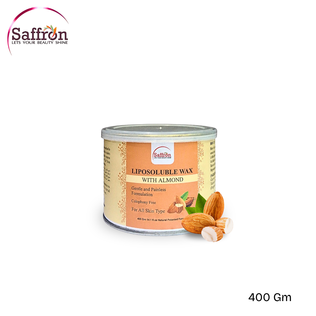 Saffron Liposoluble Wax with Almond – 400g | Fruity Hair Removal Wax