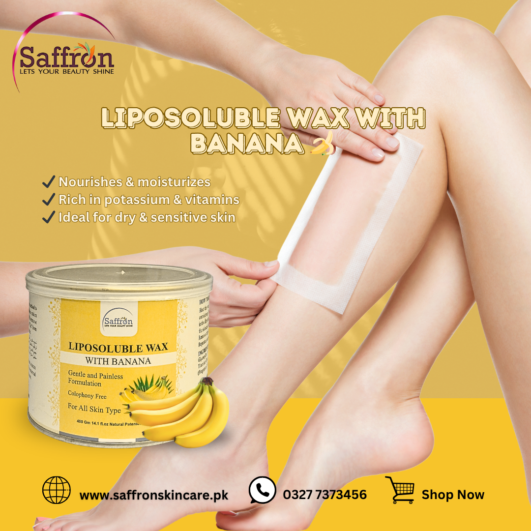 Saffron Liposoluble Wax with Banana – 400g | Fruity Hair Removal Wax