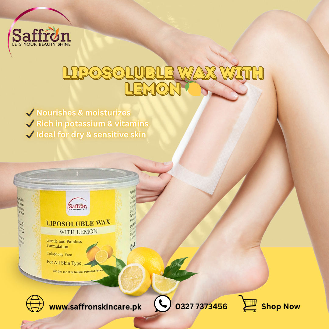 Saffron Liposoluble Wax with Lemon – 400g | Fruity Hair Removal Wax