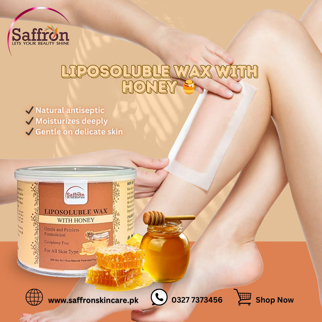 Saffron Liposoluble Wax with Honey – 400g | Fruity Hair Removal Wax