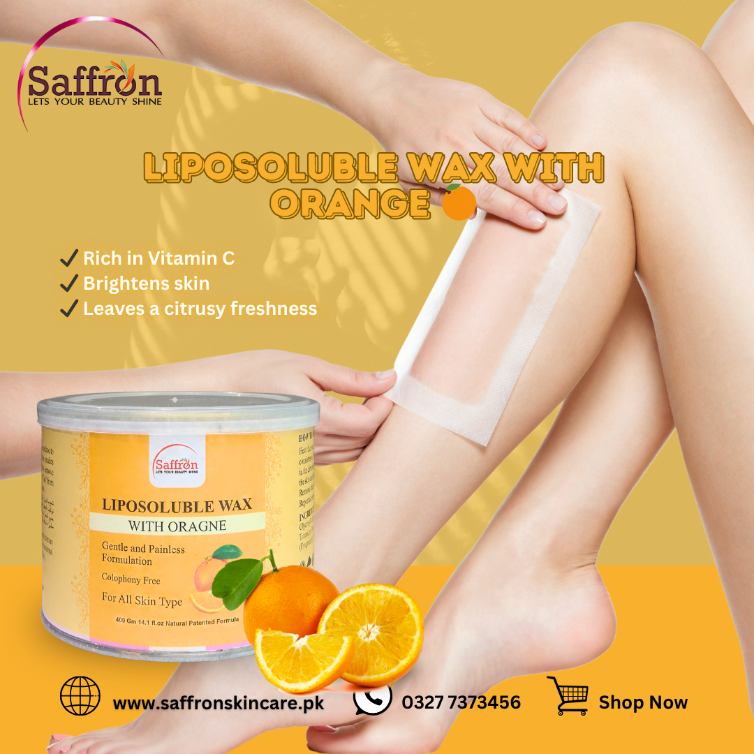 Saffron Liposoluble Wax with Orange– 400g | Fruity Hair Removal Wax