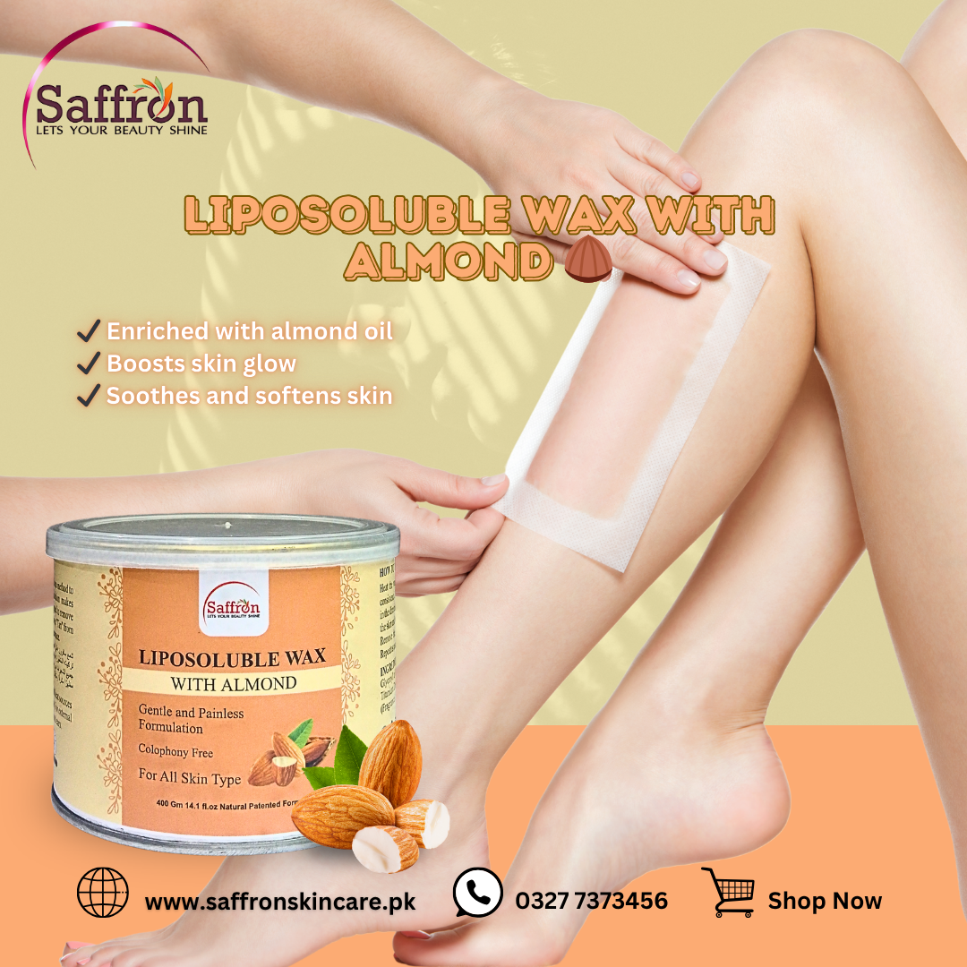 Saffron Liposoluble Wax with Almond – 400g | Fruity Hair Removal Wax