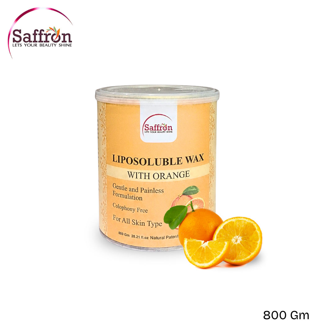 Saffron Liposoluble Wax with Orange β 800g | Painless Hair Removal | For All Skin Types | Colophony-Free
