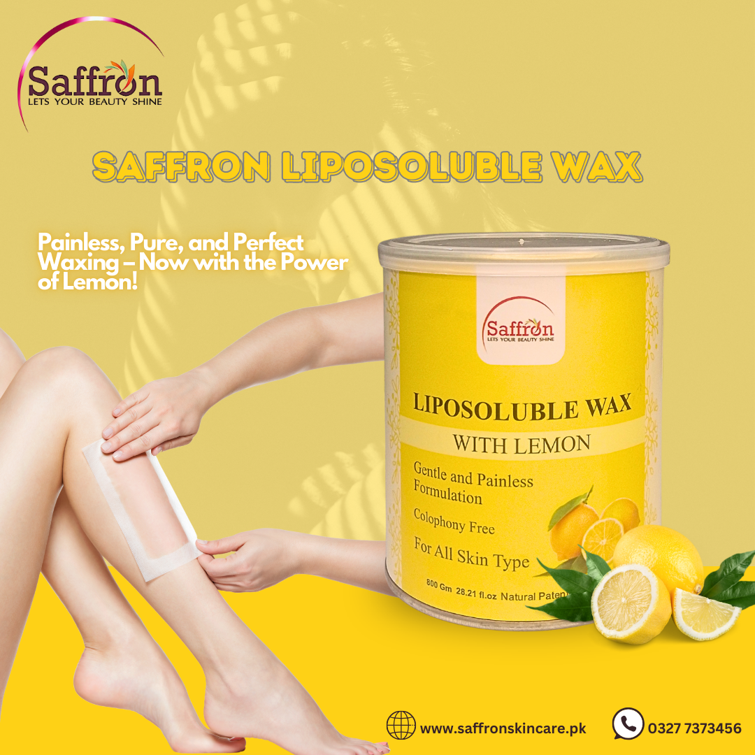 Saffron Liposoluble Wax with Lemon β 800g | Painless Hair Removal | For All Skin Types | Colophony-Free