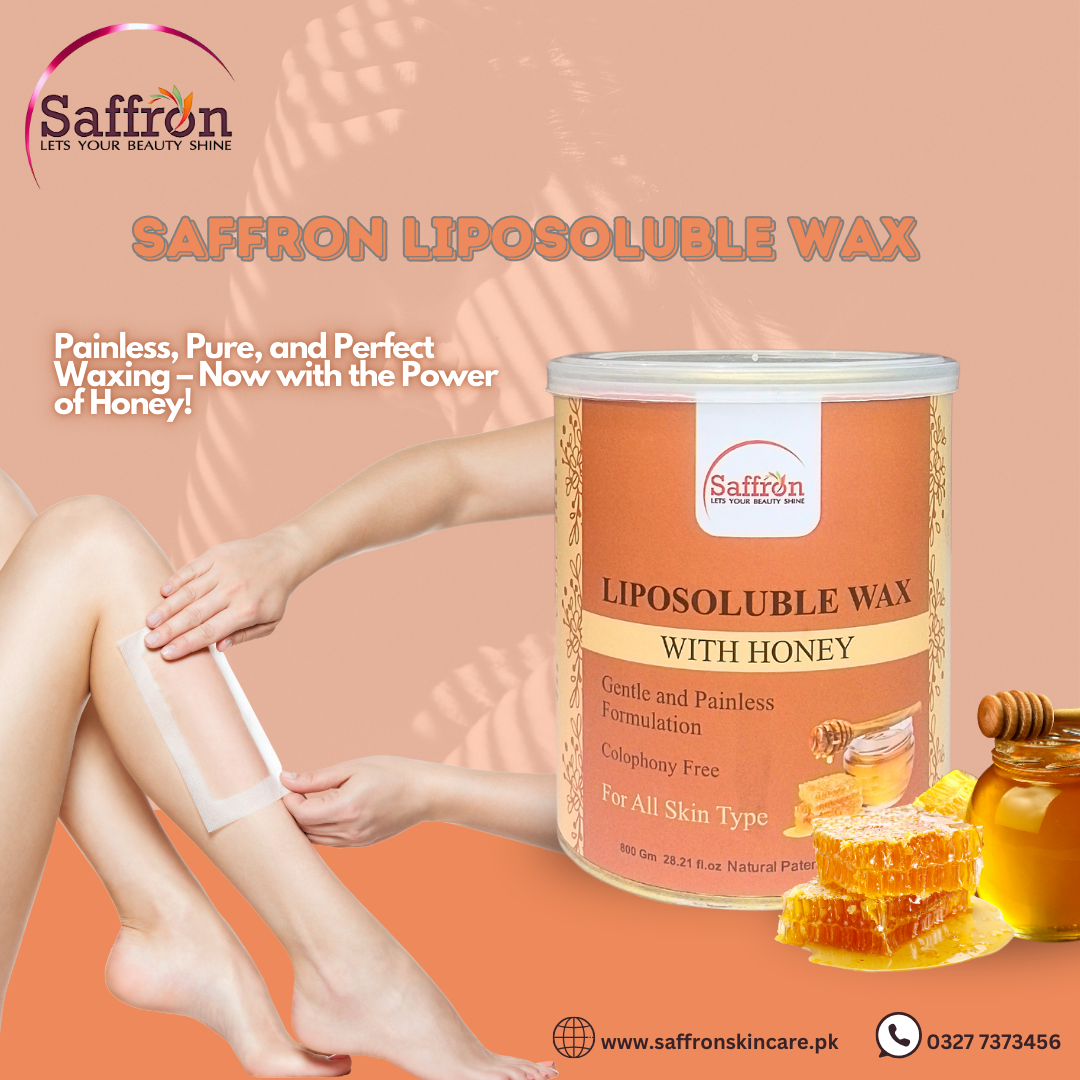 Saffron Liposoluble Wax with Honey β 800g | Painless Hair Removal | For All Skin Types | Colophony-Free