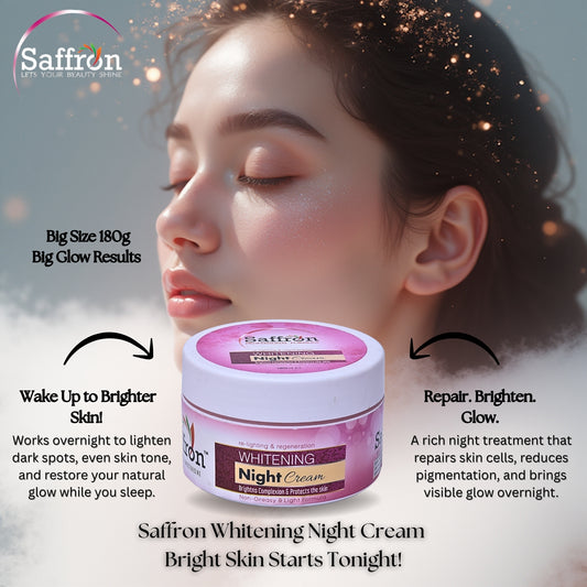 Saffron Night Cream – 180g | Deep Nourishing & Skin Repair Formula