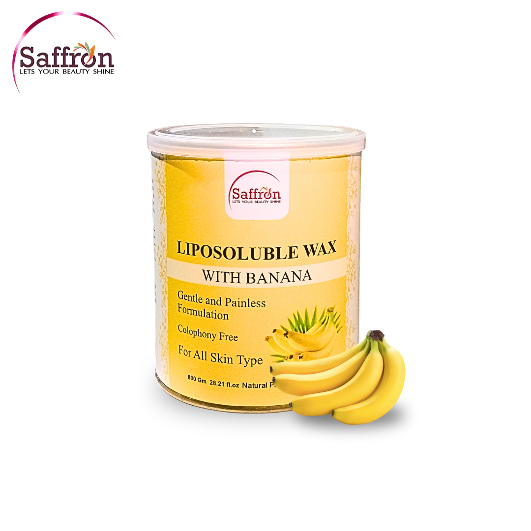 Saffron Liposoluble Wax with Banana β 800g | Painless Hair Removal | For All Skin Types | Colophony-Free