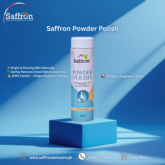 Saffron Powder Polish 300gm – Herbal Skin Brightening & Gentle Exfoliating Formula