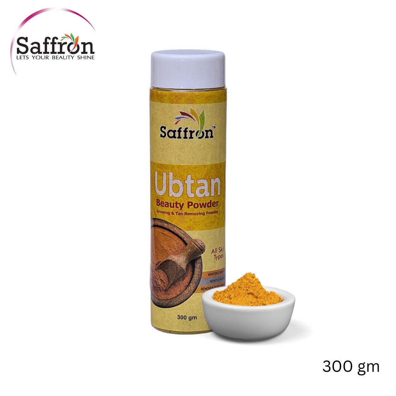 Saffron Ubtan Beauty Powder 300gm – 100% Herbal Skin Brightening & Natural Glow Formula