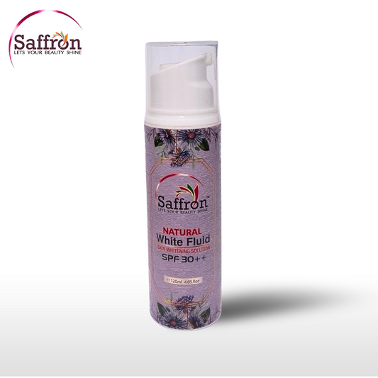 Saffron Natural White Fluid SPF 30++ - Skin Whitening Solution (120ml)