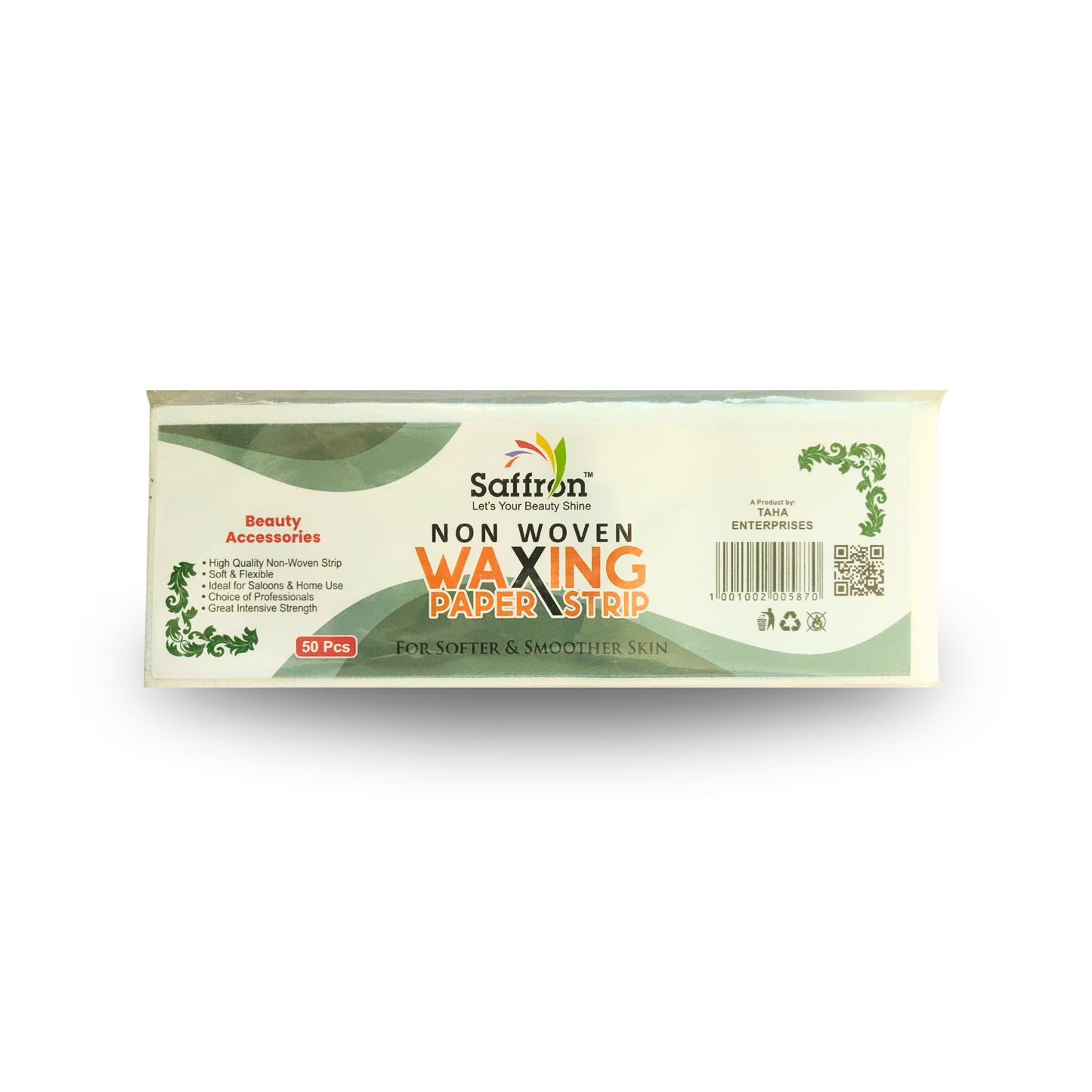 Saffron Non Woven Waxing Paper Strip (50 Pcs)