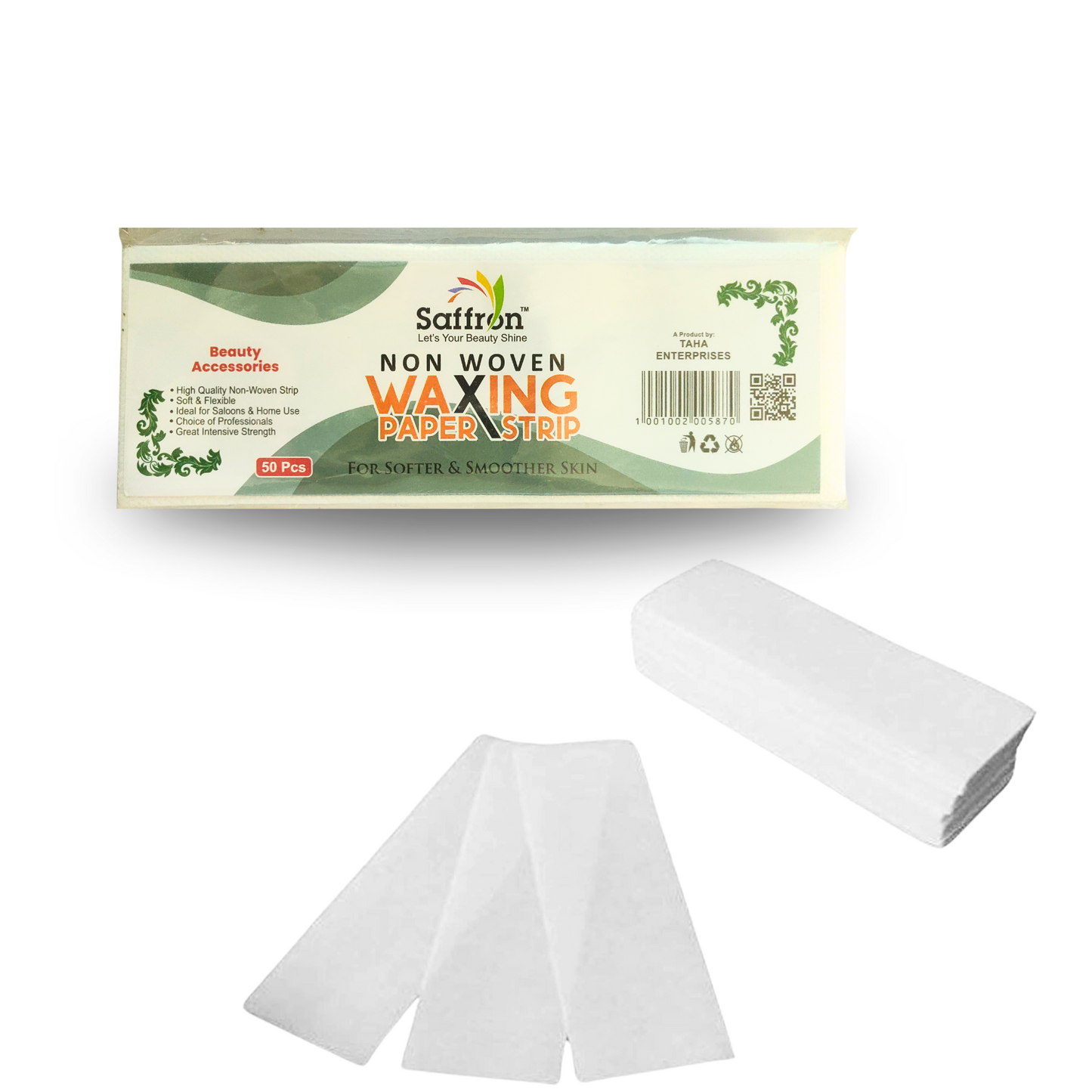 Saffron Non Woven Waxing Paper Strip (50 Pcs)