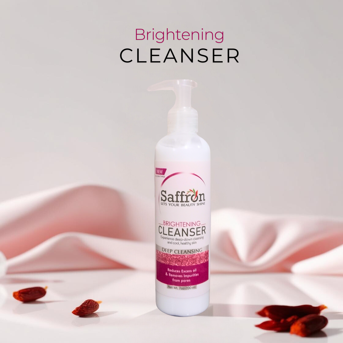 Saffron Brightening Cleanser - Deep Cleansing & Hydrating Formula (200ml)