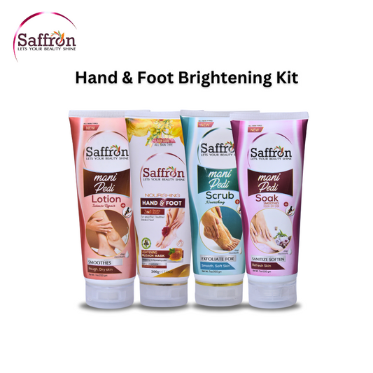 Saffron Hand & Foot Brightening Kit - 4-Step Mani Pedi Care for Smooth, Radiant Skin