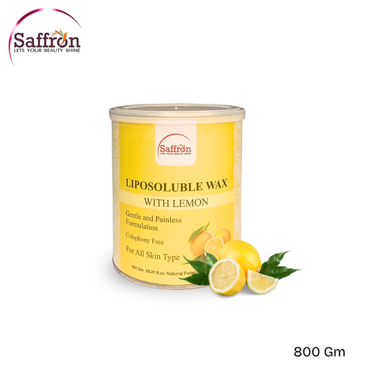 Saffron Liposoluble Wax with Lemon – 800g | Painless Hair Removal | For All Skin Types | Colophony-Free
