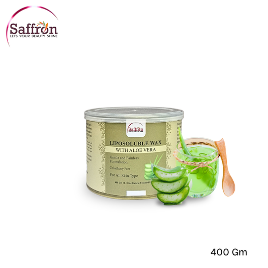 Saffron Liposoluble Wax with Aloe Vera – 400g | Fruity Hair Removal Wax